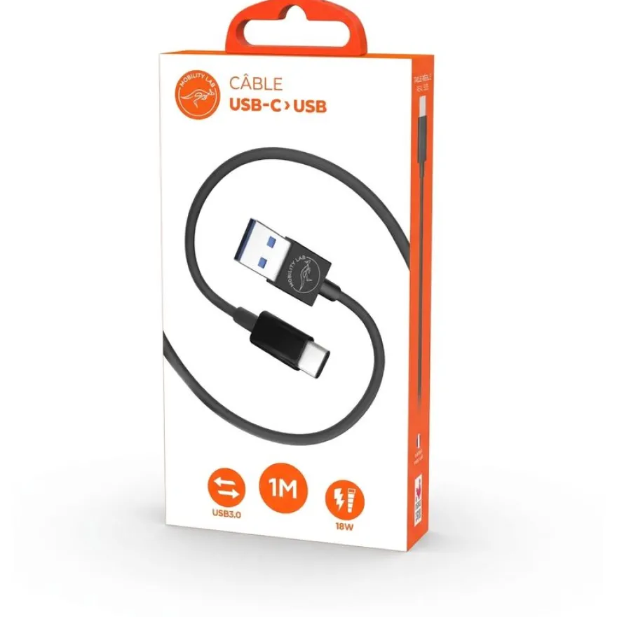 Mobility Lab - Câble USB-C vers USB 3.0 - 1m - noir