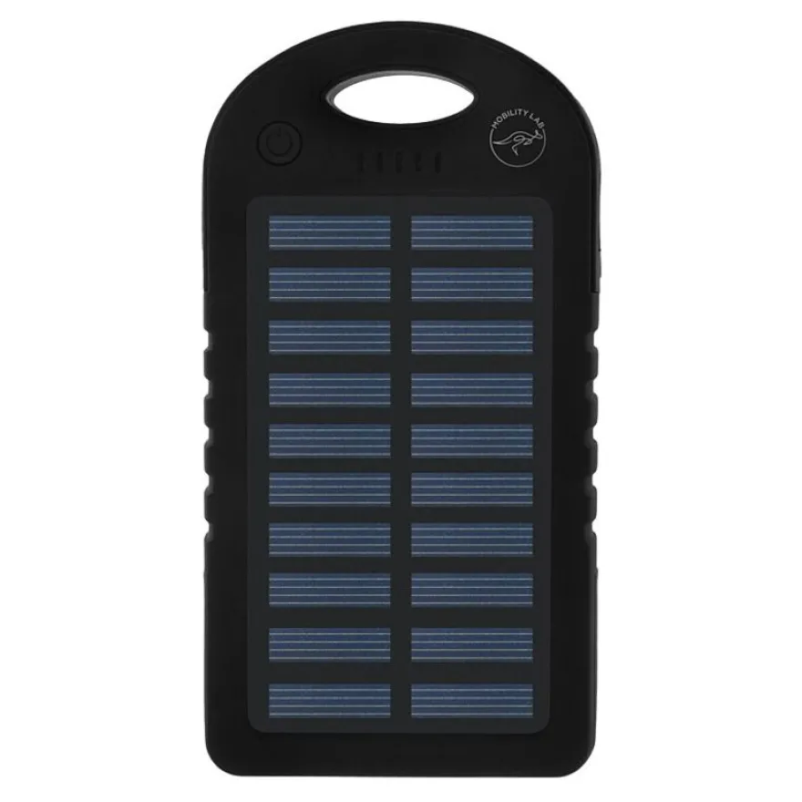 Mobility Lab - Chargeur solaire - 5000 mAh - 2 connecteurs de sortie (USB) - sur le câble : Micro-USB - noir