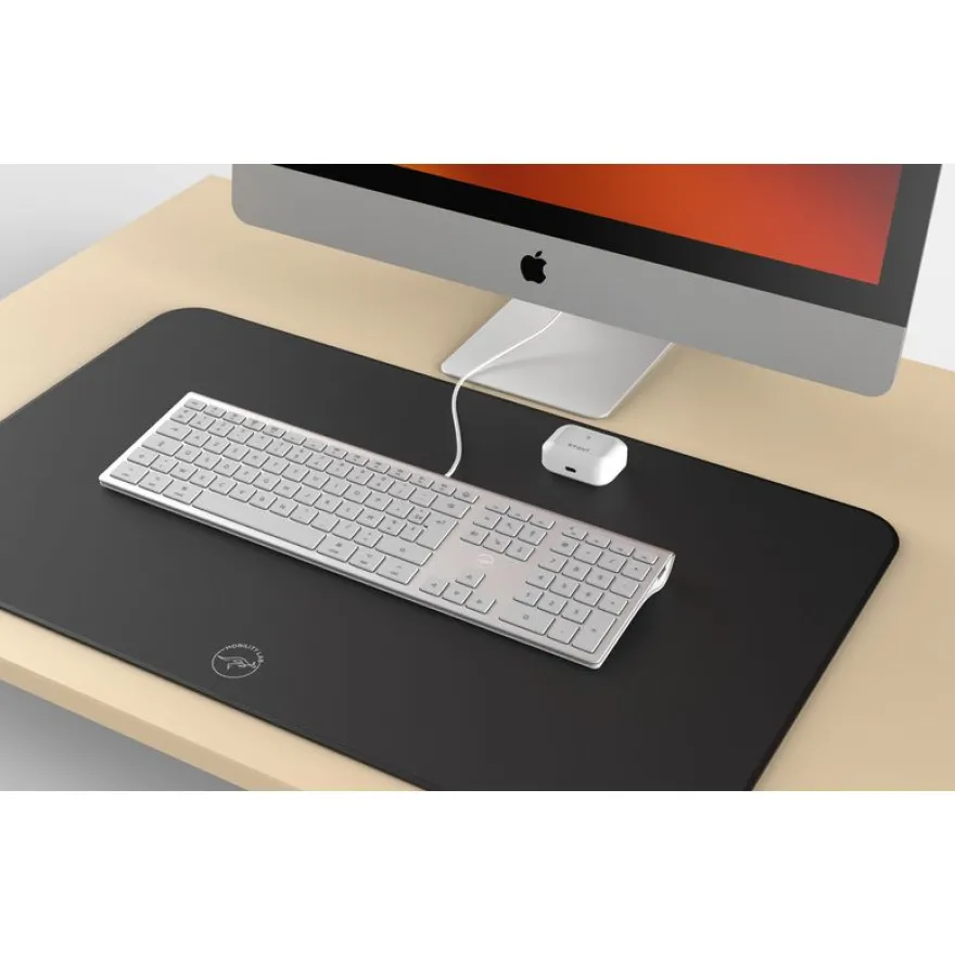 Mobility Lab - Clavier filaire DESIGN pour Mac + 2 HUB USB intégré - Azerty - blanc argenté