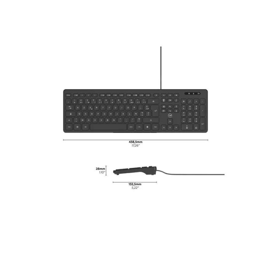 Mobility Lab - Clavier filaire BUSINESS + 2 HUB USB intégré - Azerty - noir