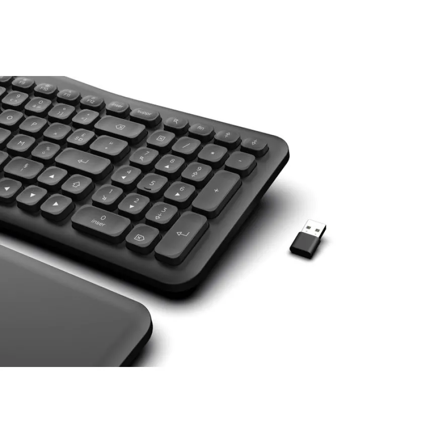 Mobility Lab - Clavier sans fil ERGONOMIQUE - Azerty - noir