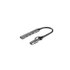 Mobility Lab - Hub 3 ports USB-C + 1 port USB A - gris sidéral