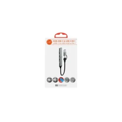 Mobility Lab - Hub 3 ports USB-C + 1 port USB A - gris sidéral