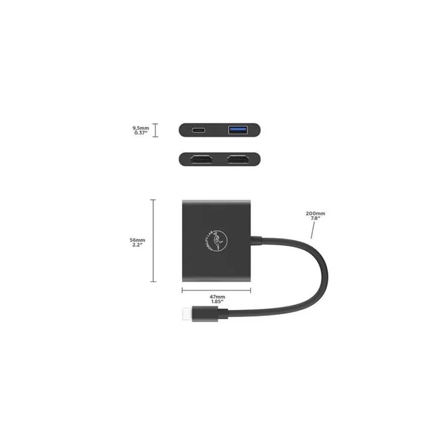 Mobility Lab - Hub Adaptateur USB-C 4-en 1 - gris sideral
