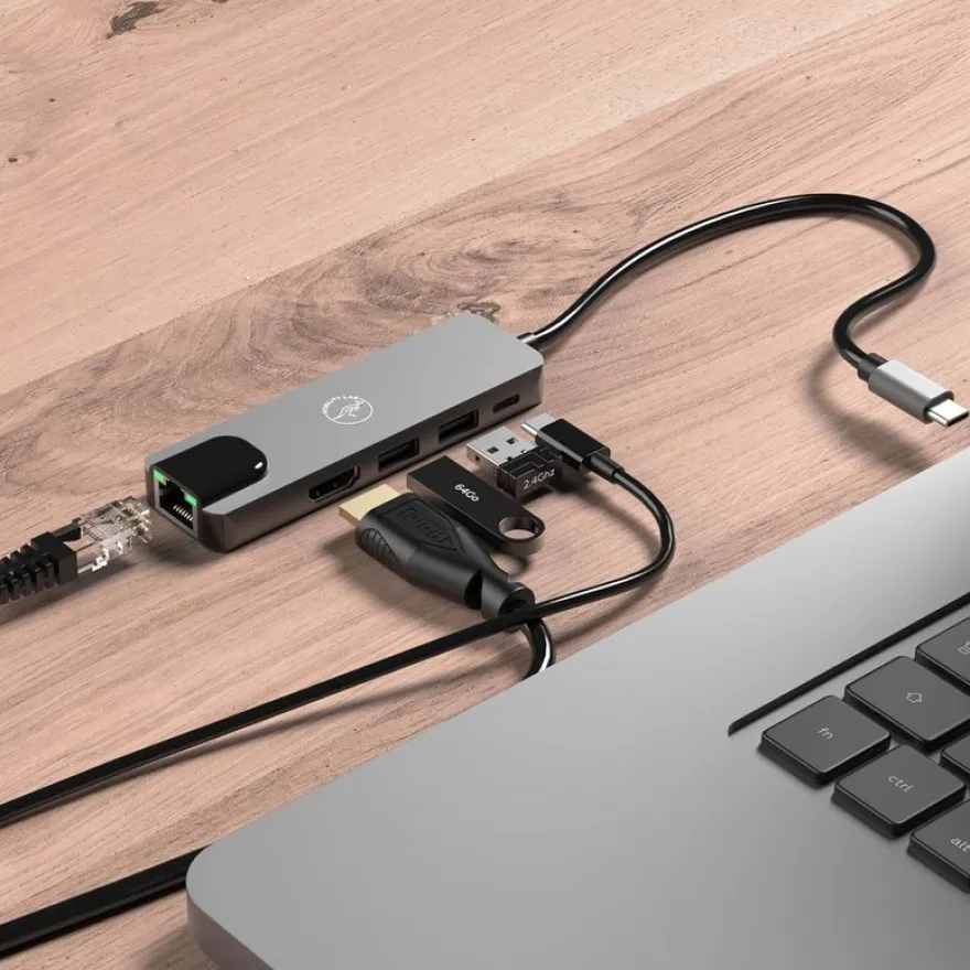 Mobility Lab - Hub Adapter USB-C 5-en-1 - 100W - gris sideral