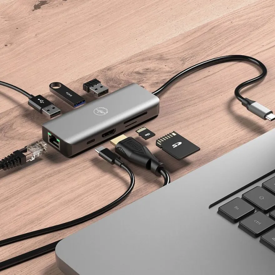 Mobility Lab - Hub Adapter USB-C 8-en-1 - 100W - gris sideral