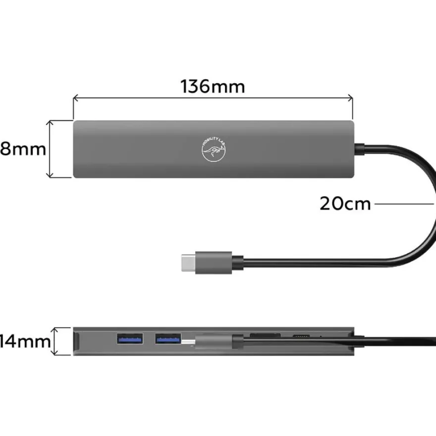 Mobility Lab - Hub USB-C 7-en-1 - 100W - gris sideral