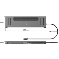 Mobility Lab - Hub USB-C 12-en-1 - 100W - gris sideral