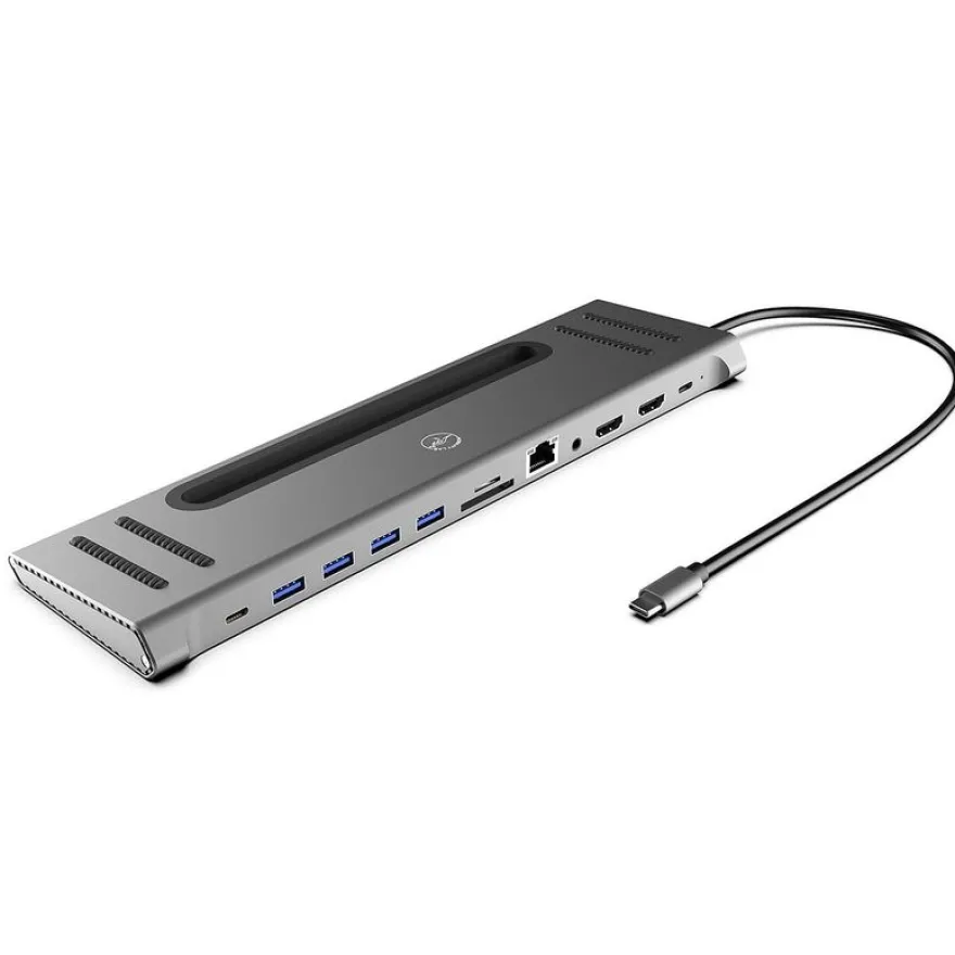 Mobility Lab - Hub USB-C 12-en-1 - 100W - gris sideral