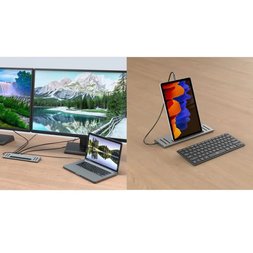 Mobility Lab - Hub USB-C 12-en-1 - 100W - gris sideral