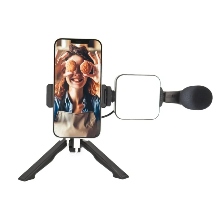 Mobility Lab - Kit Vlogger - Trépied + micro + lumière pour smartphone