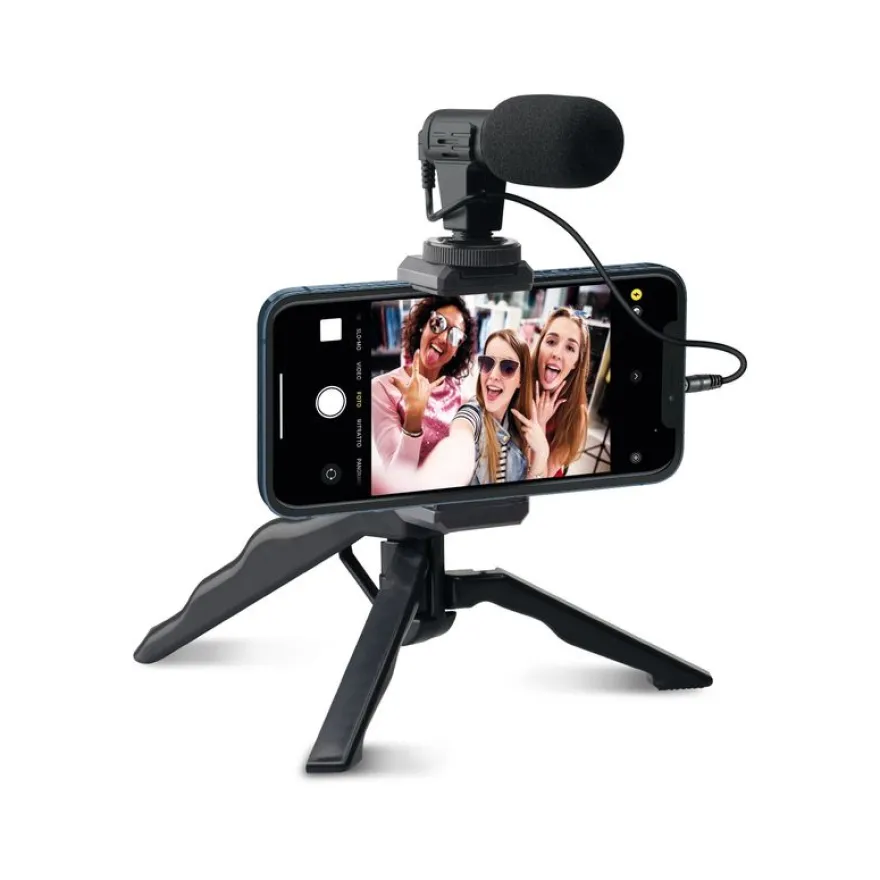 Mobility Lab - Kit Vlogger - Trépied + micro + lumière pour smartphone