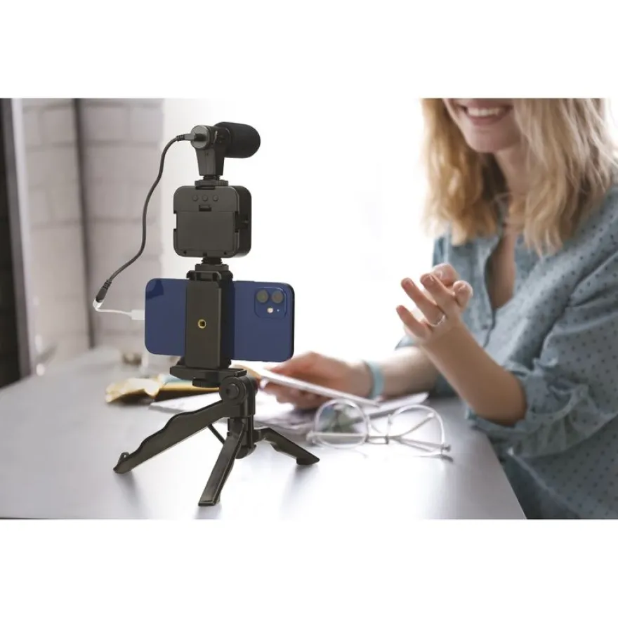 Mobility Lab - Kit Vlogger - Trépied + micro + lumière pour smartphone