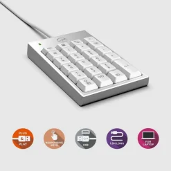 Mobility Lab - Pavé numérique filaire pour Mac - blanc argenté