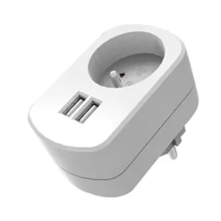 Mobility Lab - Prise murale avec 2 ports USB - blanc