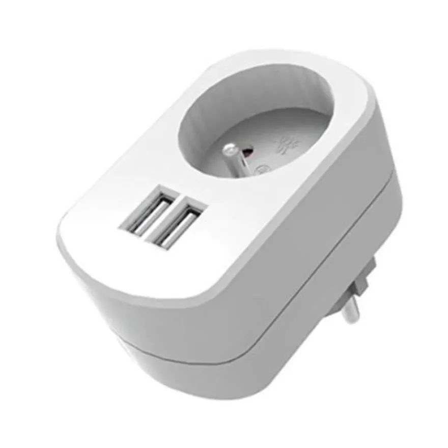 Mobility Lab - Prise murale avec 2 ports USB - blanc