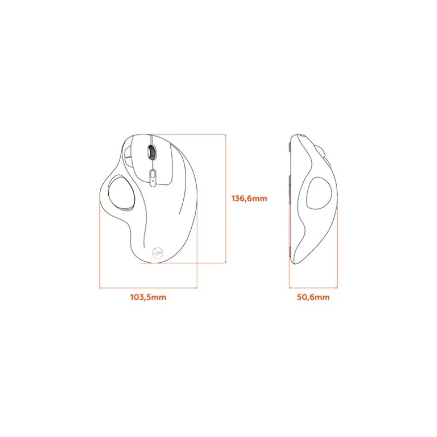 Mobility Lab - Souris sans fil ergonomique PREMIUM trackball - droitier - noir