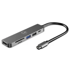 Mobility Lab - Station d'accueil USB-C 6-en 1 - gris