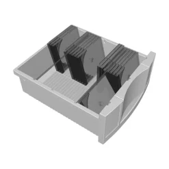 Module 4 tiroirs pour armoire à rideaux - hauteur 100 mm - gris