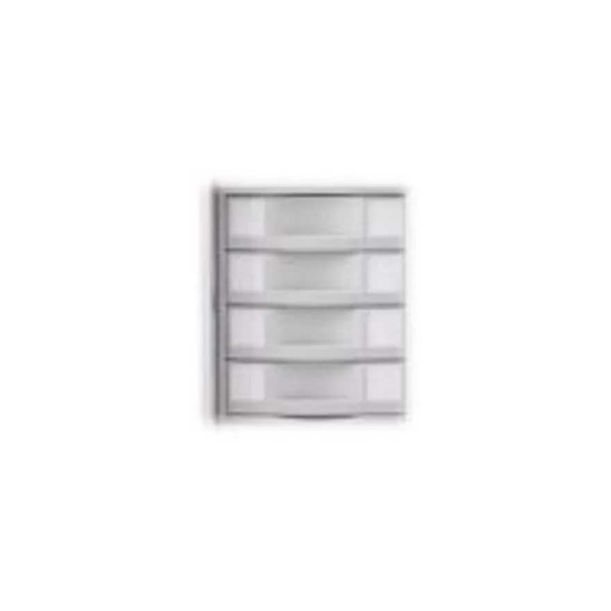 Module 4 tiroirs pour armoire à rideaux - hauteur 100 mm - gris