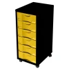 Module de bureau - 6 tiroirs - 71x30x39 - noir et jaune
