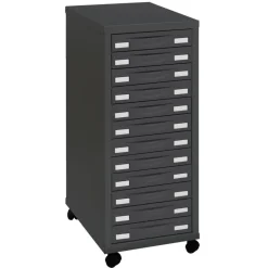 Module de rangement à roulettes 12 tiroirs - anthracite