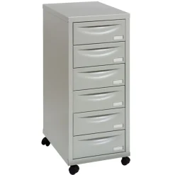 Module de rangement à roulettes 6 tiroirs - gris