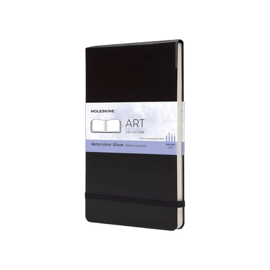 Moleskine Art Collection - Album d'aquarelles - 13 x 21 cm - papier ivoire - uni - couverture noire
