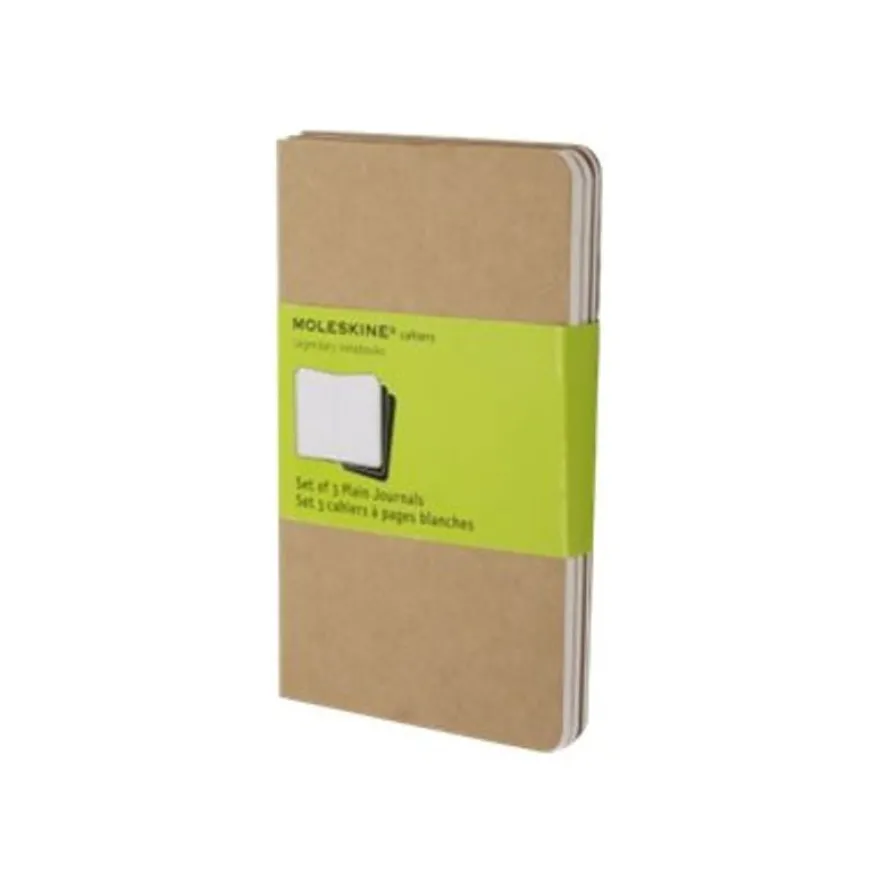 Moleskine Cahier Pocket - 3 journaux - 9 x 14 cm - 64 pages - uni - marron kraft