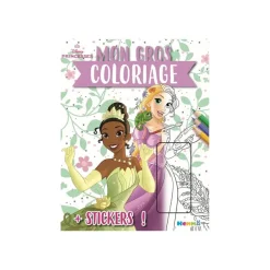 Mon gros coloriage + stickers! (Raiponce et Tiana) - Disney Princesses - livre de coloriage / d'activités