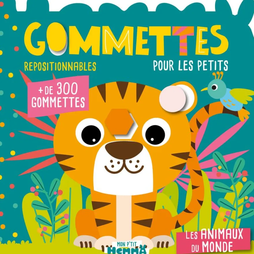 Mon P'tit Hemma - Gommettes pour les petits - Les animaux du Monde - + de 300 Gommettes Repositionnables