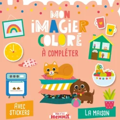 Mon p'tit hemma - mon imagier colore a completer -la maison - avec stickers
