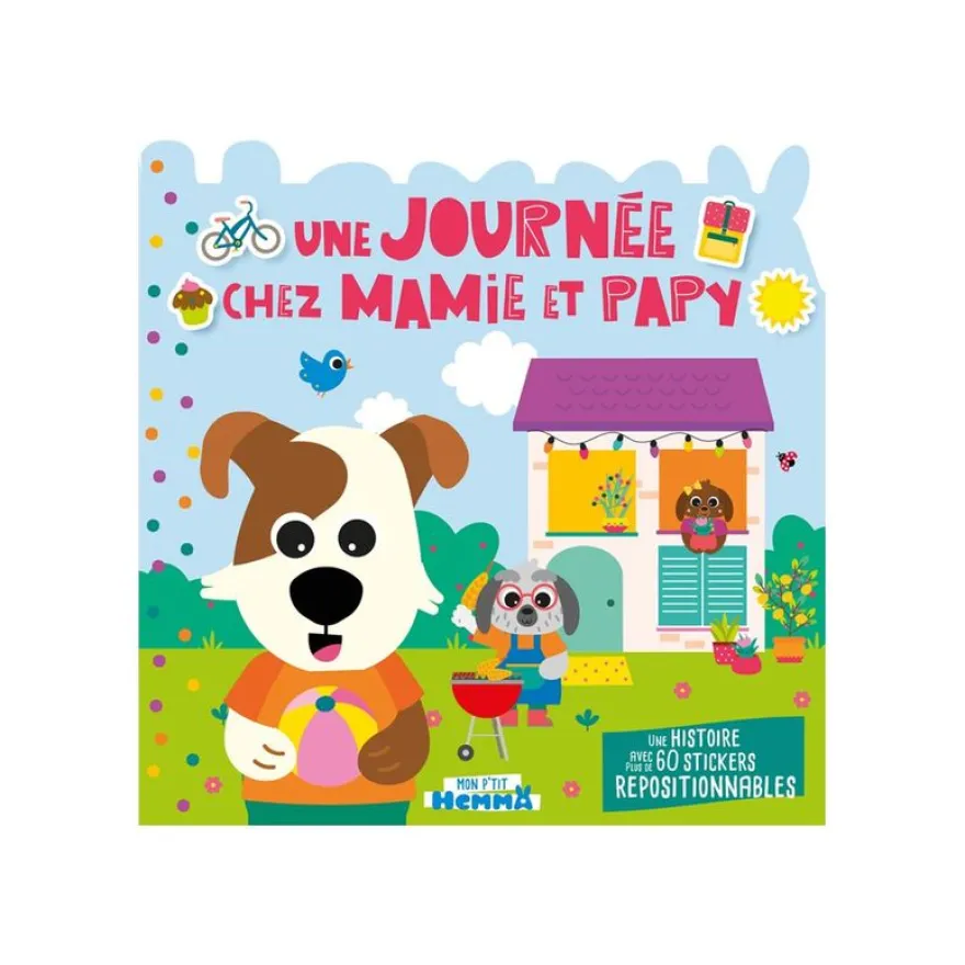 Mon P'tit Hemma - Une journée chez Mamie et Papy - avec 60 autocollants repositionnables