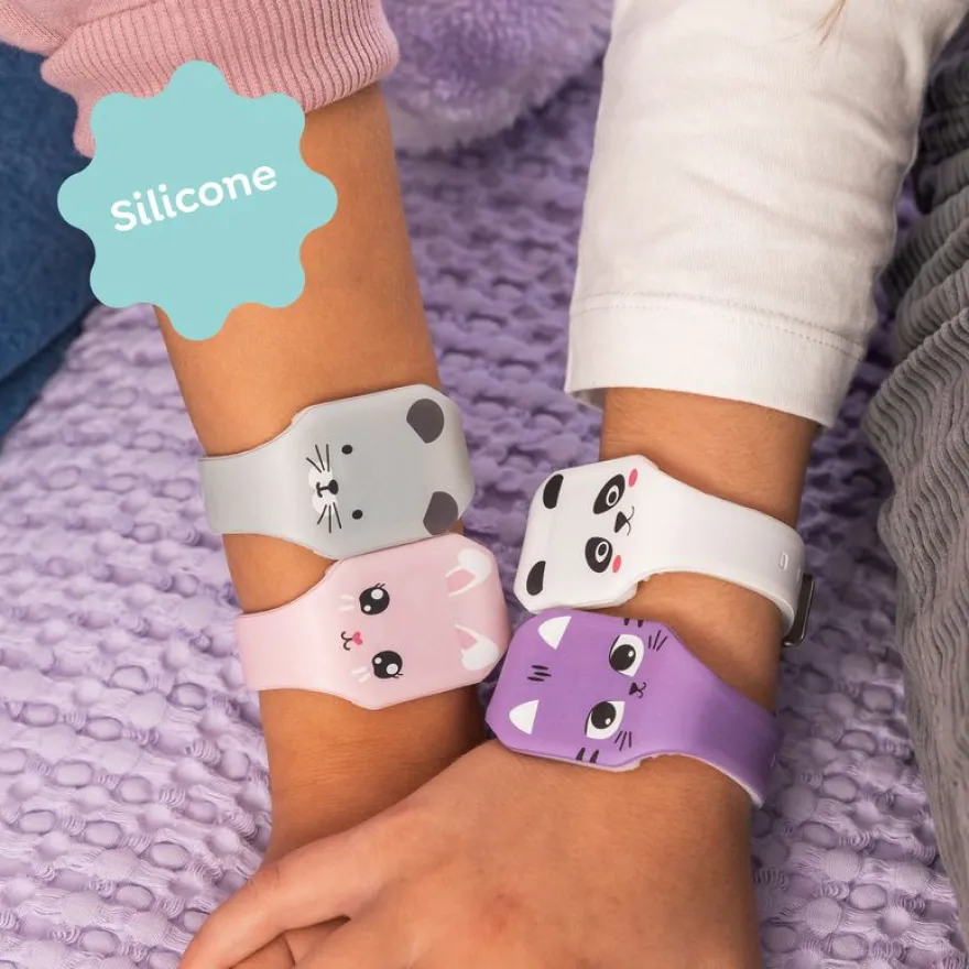 Montre panda Back2Fun - design kawaii en silicone - affichage 12 h - pile incluse