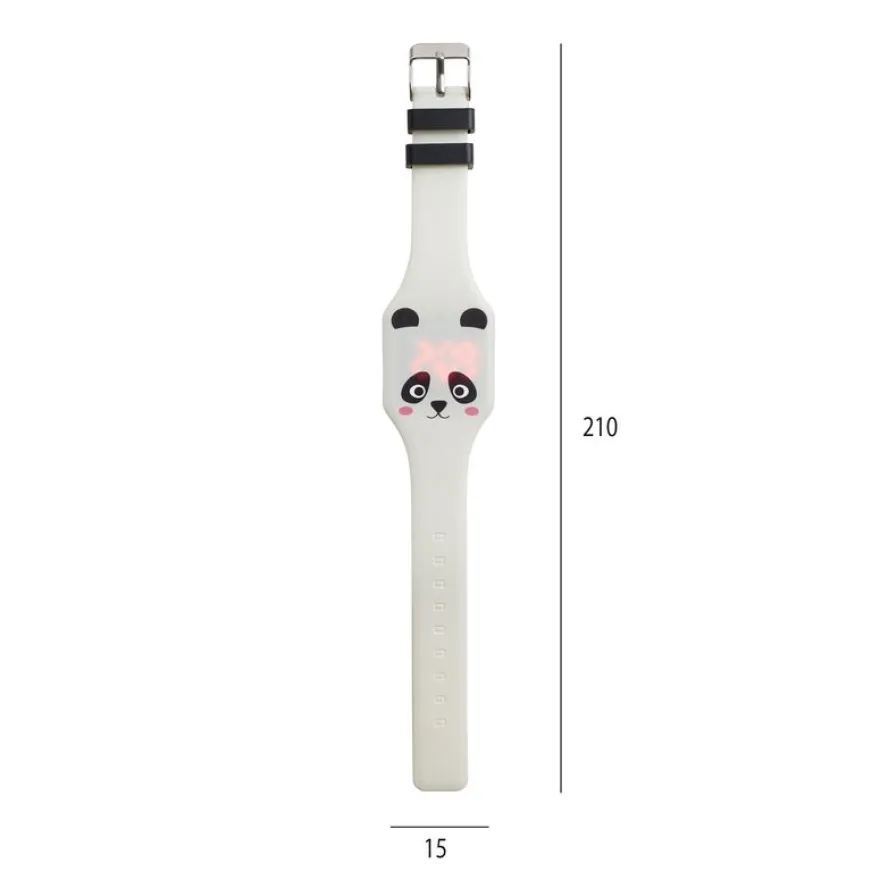 Montre panda Back2Fun - design kawaii en silicone - affichage 12 h - pile incluse