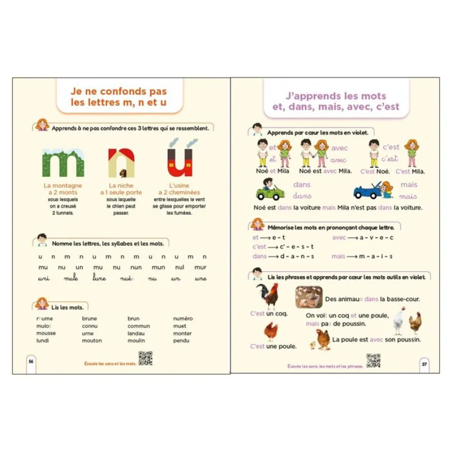 Méthode de lecture syllabique - Regarde, je lis avec Mila et Noé - par Battut Eric, Gribouille Mary