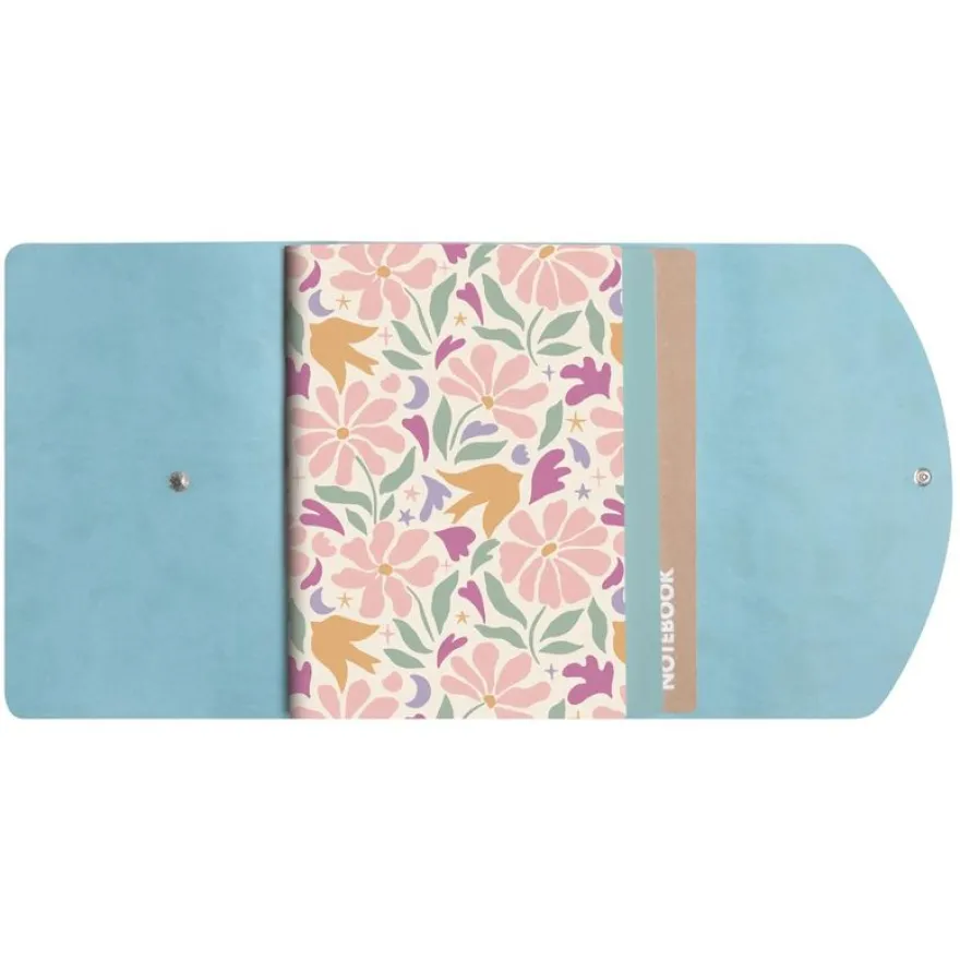 Multicarnet Clover Céleste -2 carnets lignés et 1 carnet uni - 15 x 21 cm - Paloma, Elise bleu et Kraft - Exacompta