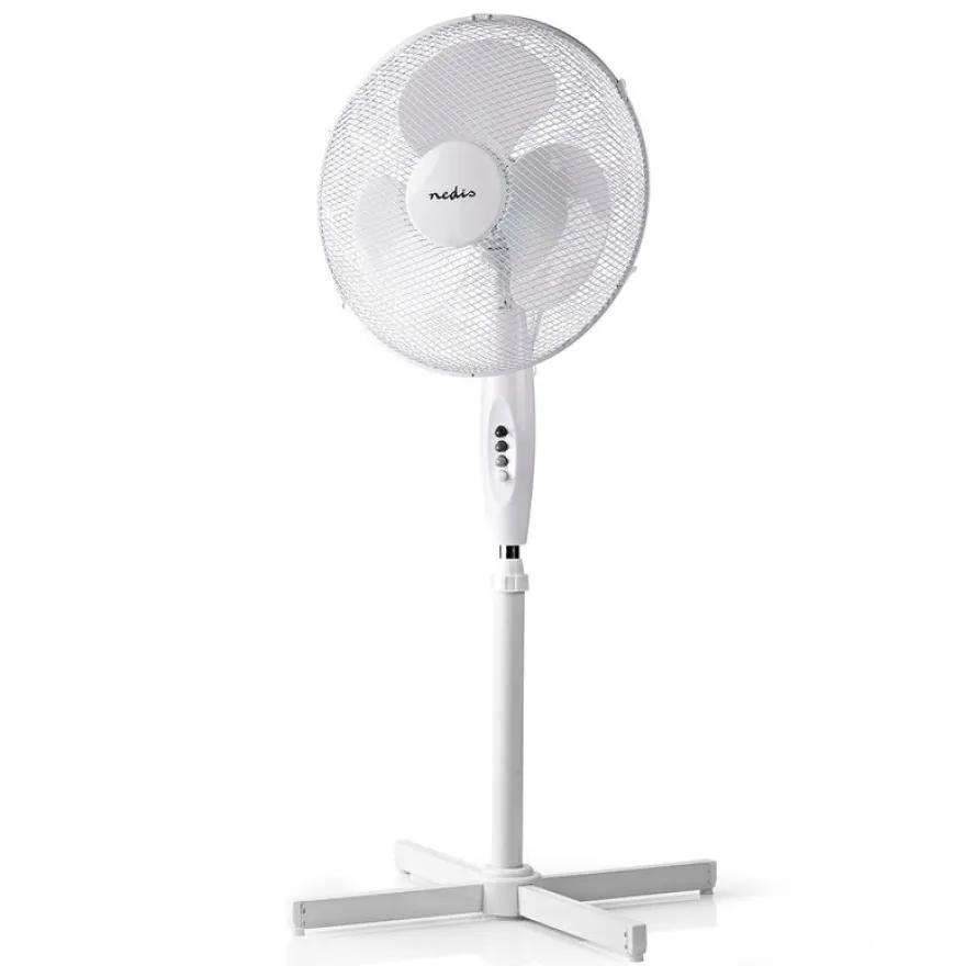 Nedis - Ventilateur sur Pied - 40 cm - 3 vitesses - blanc