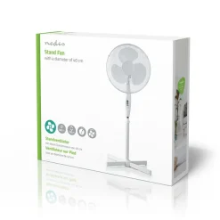 Nedis - Ventilateur sur Pied - 40 cm - 3 vitesses - blanc