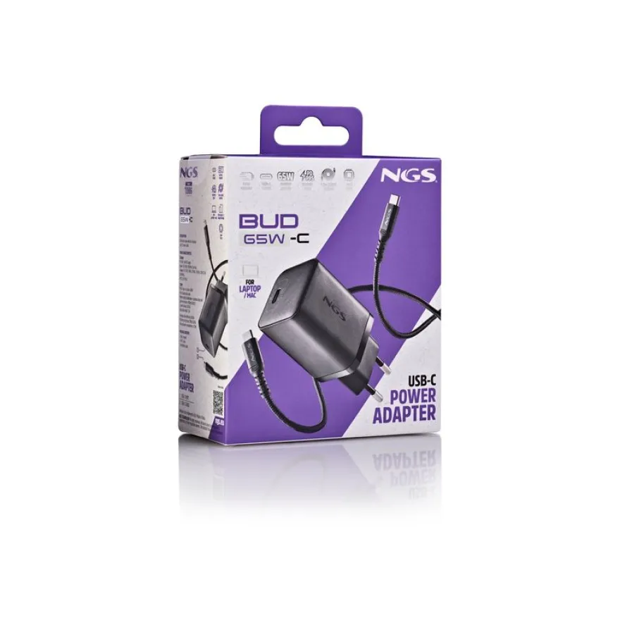 NGS - Adaptateur secteur USB-C - GaN, Ultra Rapide - 65 watt