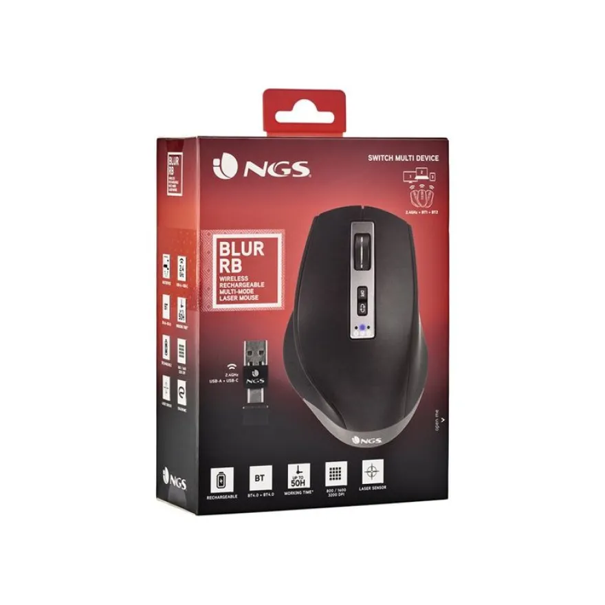 NGS Blur-RB - souris sans fil - noir
