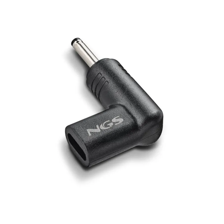 NGS BUD-AS - Kit adaptateur de connecteur d'alimentation pour prise CC de 6,0 mm - Alimentation USB (100 W) - noir