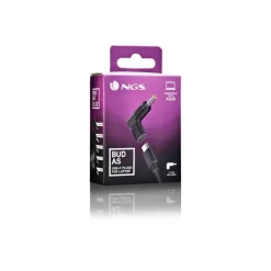 NGS BUD-AS - Kit adaptateur de connecteur d'alimentation pour prise CC de 6,0 mm - Alimentation USB (100 W) - noir