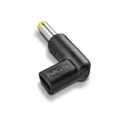 NGS BUD-AS - Kit adaptateur de connecteur d'alimentation pour prise CC de 6,0 mm - Alimentation USB (100 W) - noir