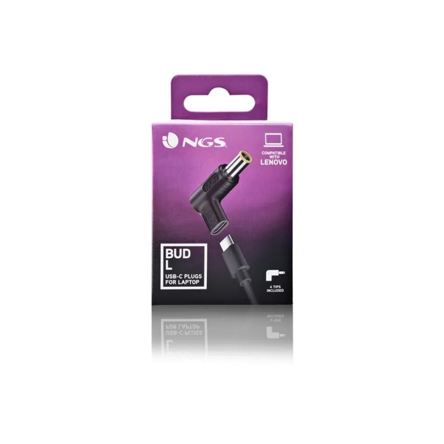 NGS BUD-L - Kit adaptateur de connecteur d'alimentation - Alimentation USB (100 W) - noir