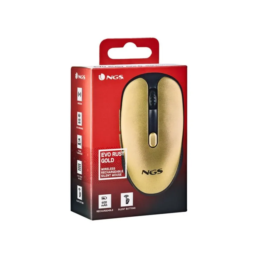 NGS Evo - souris sans fil - silencieuse - or
