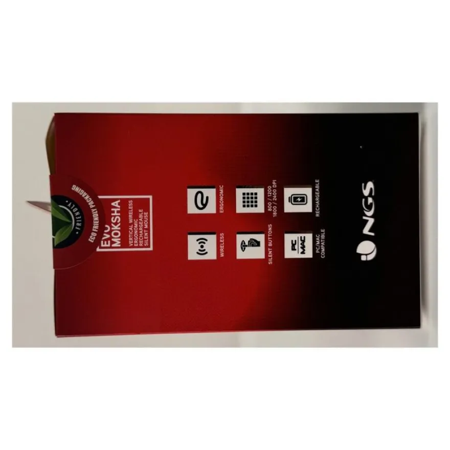 NGS EVO MOKSHA - Souris sans fil ergonomique pour droitiers - 5 boutons - noir