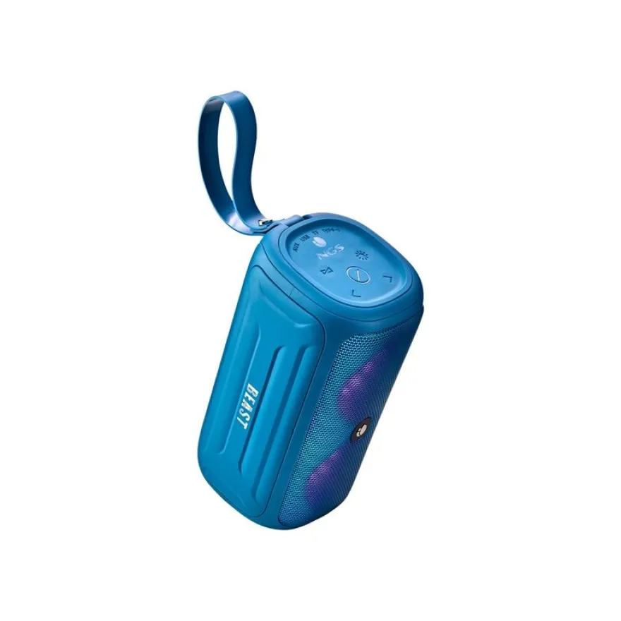 NGS Roller Beast - Mini enceinte sans fil - Bluetooth - 32 Watt - azur