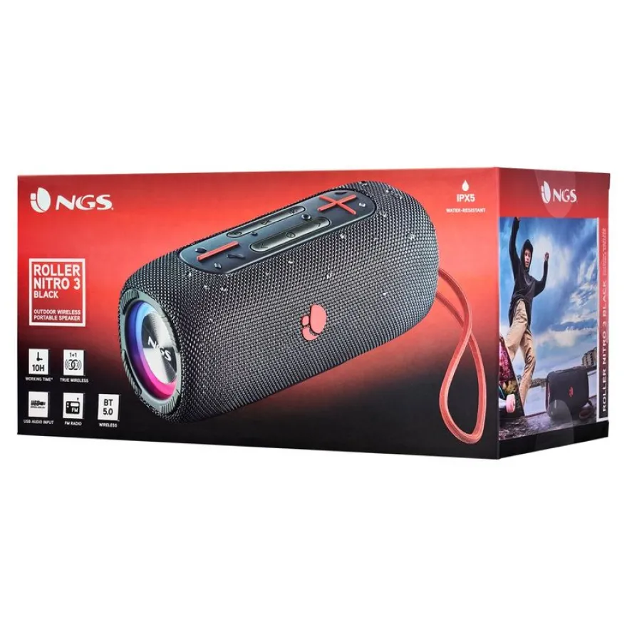 NGS Roller Nitro 3 - enceinte Bluetooth - noir