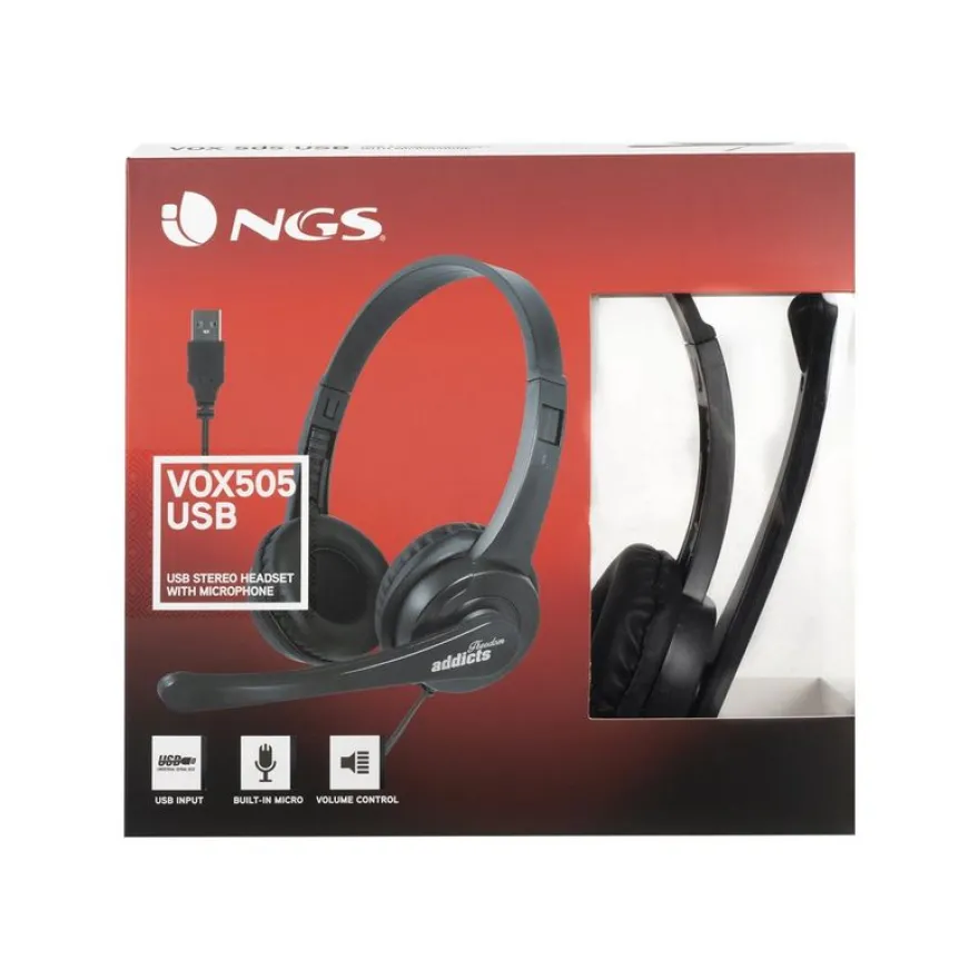 NGS VOX 505 - Casque filaire avec micro - connexion par USB